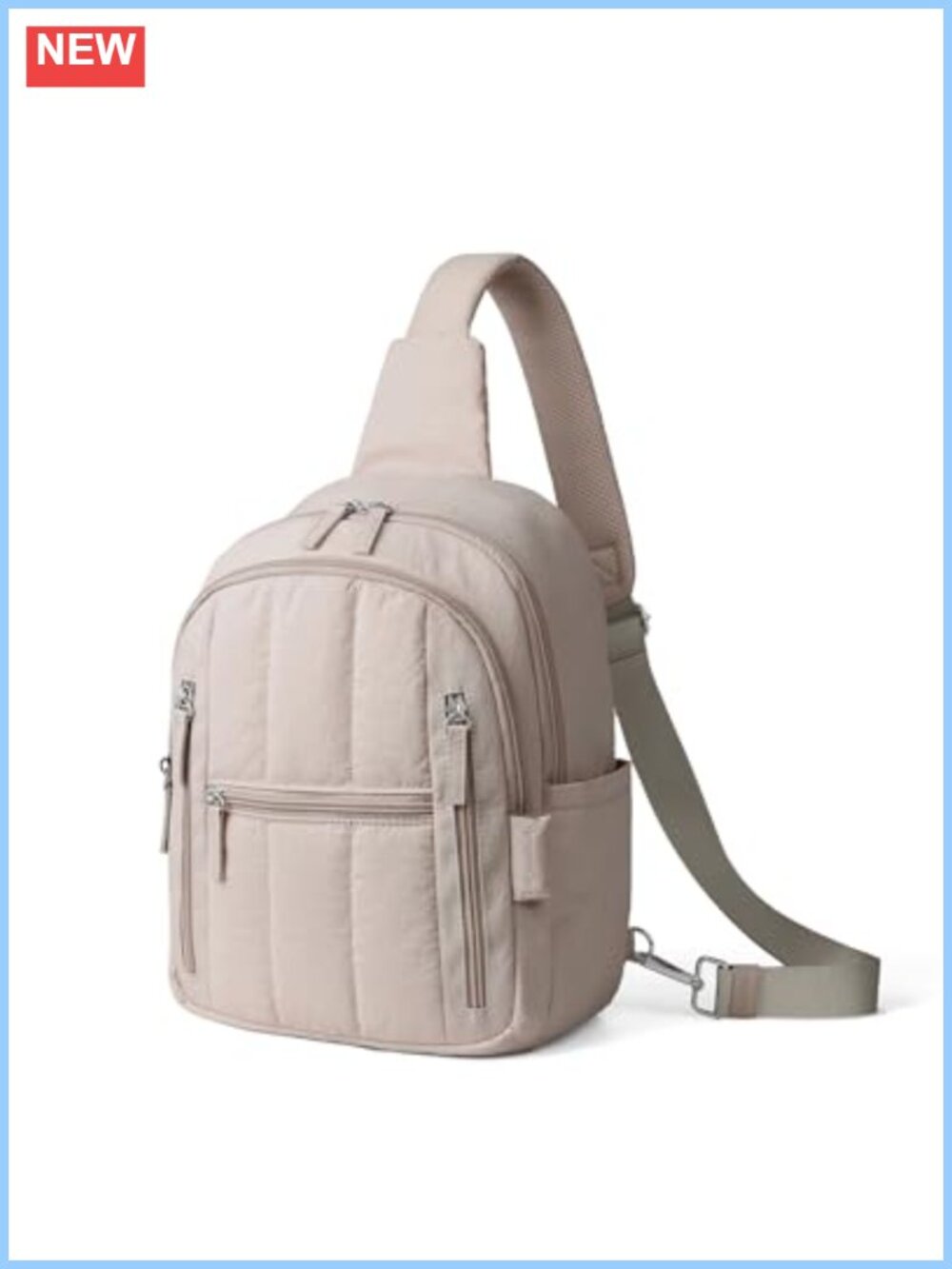 Large Puffer Crossbody Sling Bag Quilted Water Resistant RFID Travel